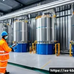 Home 22 수소연료전지의 안전성 및 위험 관리 - A modern hydrogen production plant in Spain, featuring advanced safety systems including smart gas l...
