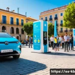 Home 20 수소연료전지의 사회적 수용성 연구 - A vibrant outdoor community workshop in a Spanish city square focused on hydrogen fuel cell technolo...